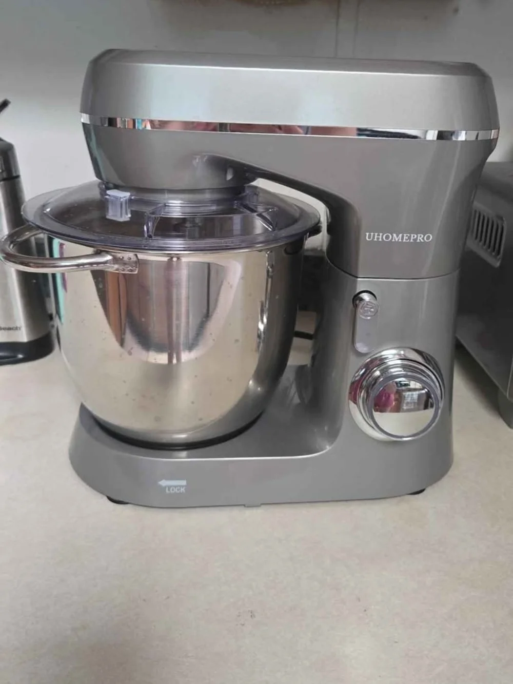 UHomePro Gray Stand Mixer with Stainless Bowl